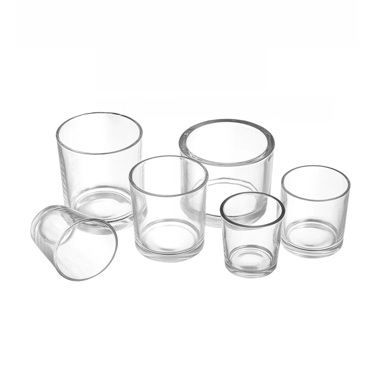 315ml 70ml matt transparent purple blue glass candle cup wooden cover