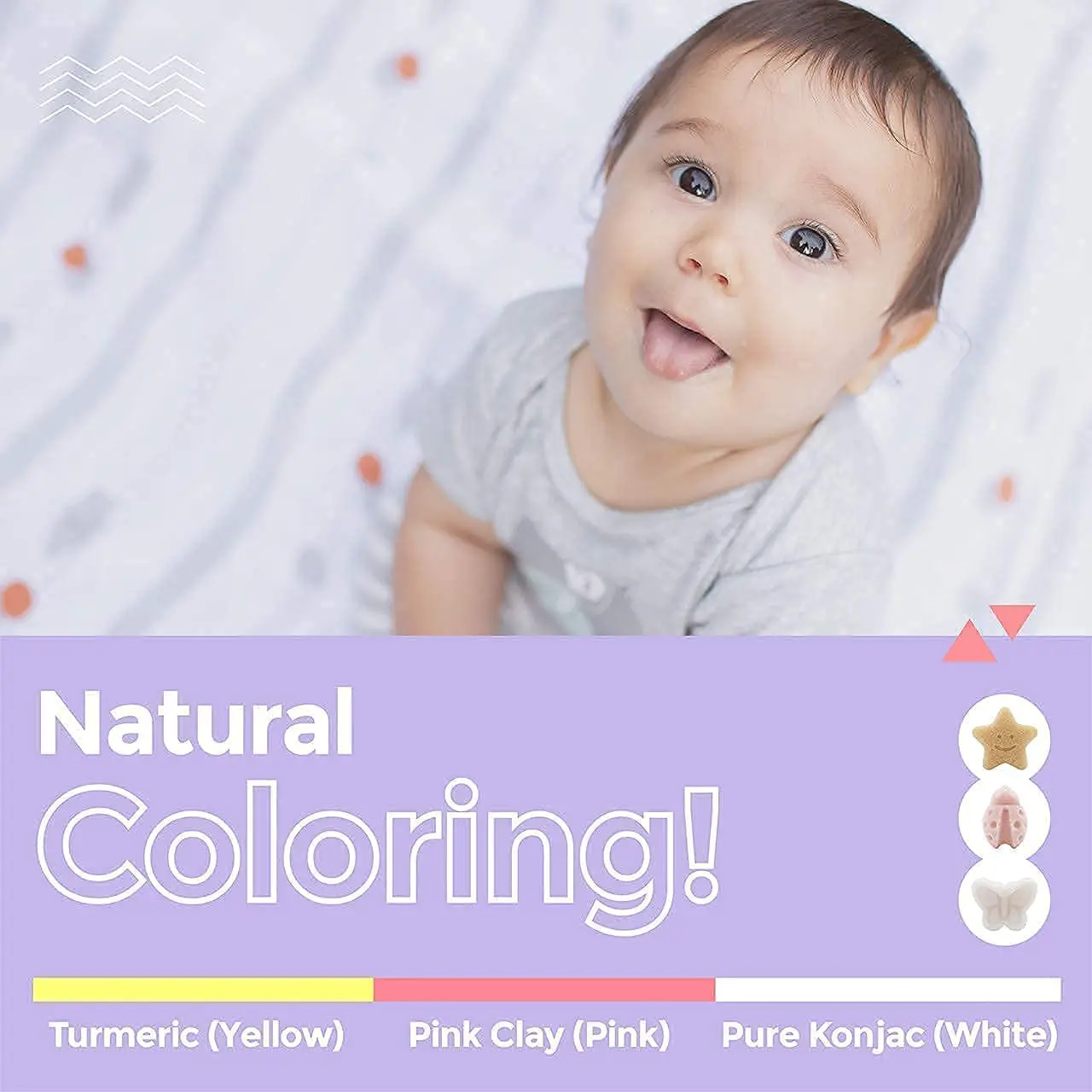 Wholesale 100% Natural and Safe Organic Plant-Based Ladybird Cute Face Puff Bath Sponge Konjac Baby Sponge For Infants Toddler