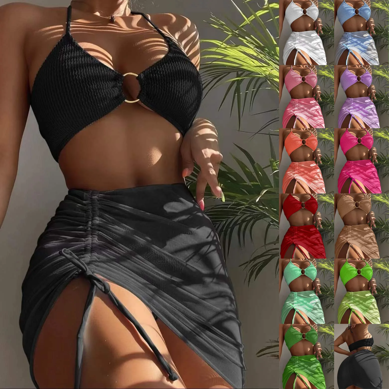 Custom High Quality Sexy Plus Size 3 Piece Bikini Sexy Woman Swimsuit Beachwear Bikini set For Women high cut bikini swimwear