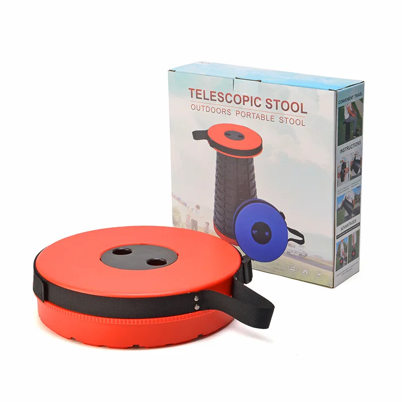 Outdoor portable folding stool Retractable camping collapsible stool lightweight plastic stool