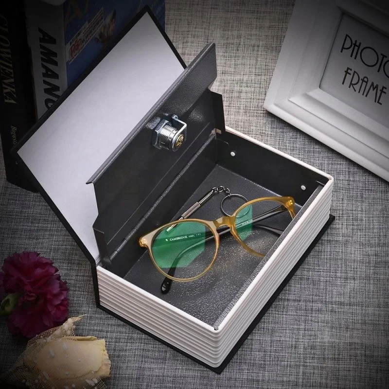 1pc wholesale English Dictionary Safe Book Bank Shaped Piggy Bank Metal Coin Bank Money Box Figurines Saving Money Home Decor Gi