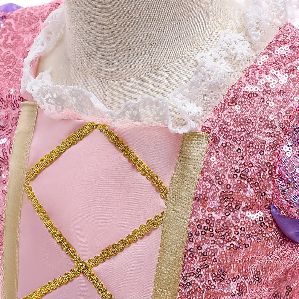 2022 New Design Purple Short Sleeve Kids Fancy Dress Halloween Costume