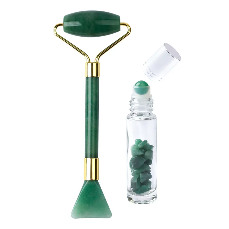 
Wholesale Natural Dongling Jade Two Sets Of Wheel Fine Oil Bottle Jade Roller Packaging Box 