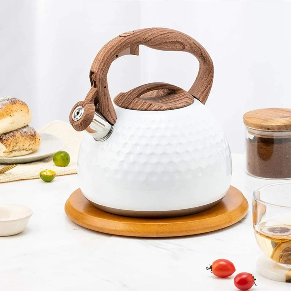 2023 Trendy Stainless Steel Whistling Kettle with Diamond Pattern