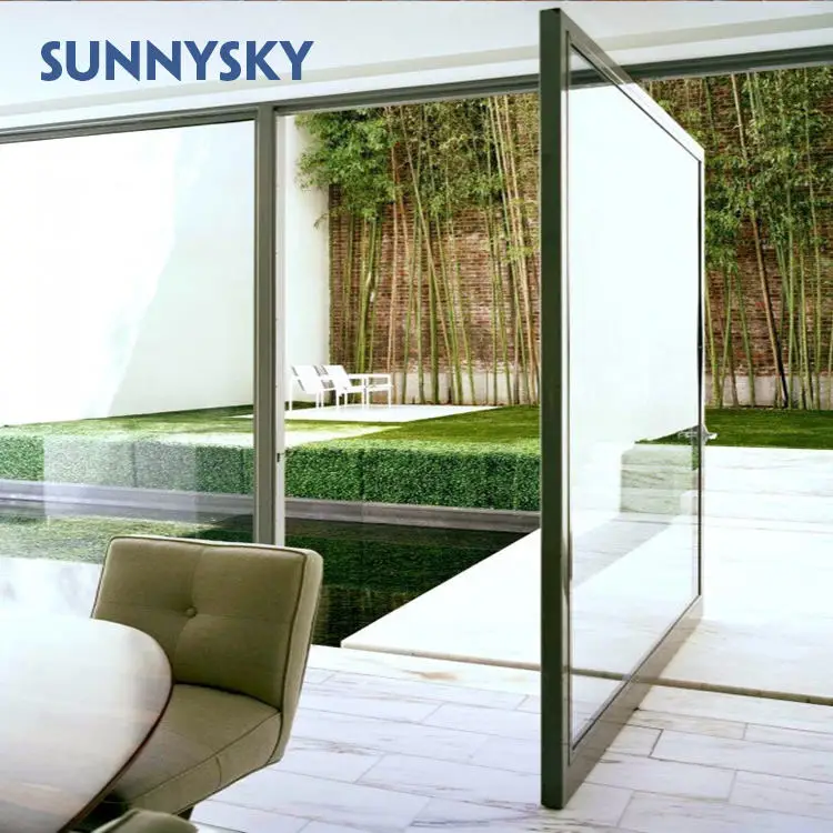 XIYATECH high quality commercial modern aluminum glass exterior storefront main entry entrance pivot door