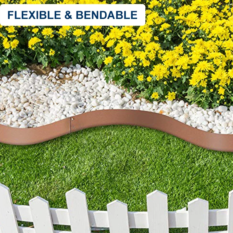 5PCS 16.25 ft Length Garden Landscaping Edging Border Metal Edging Grown Lawn Edge for Garden Yard