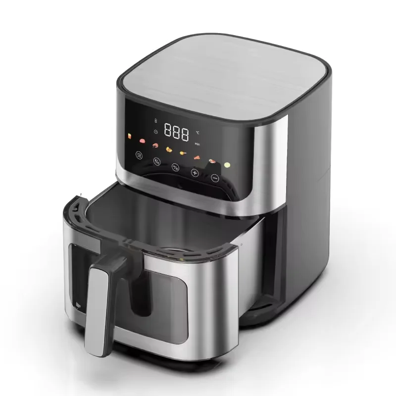2024 Newest stainless steel 4.2L 4.7L 5L 6L household smart air fryer CB CE electric freidora de aire digital kitchen appliance