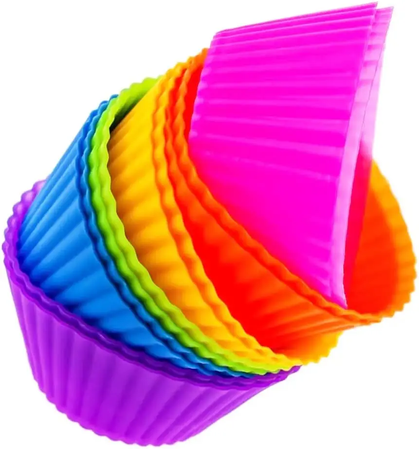 Non-stick Heavy Duty Silicone Cupcake Muffin Baking Molds for Making Chocolate, Cake, Jelly