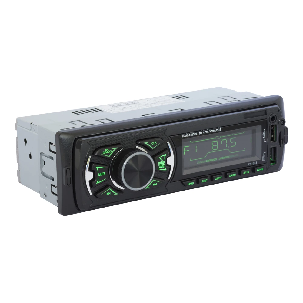 Dual USB Car MP3 Player 1DIN Radio Stereo with ISO Connector Wireless Steering Remote Control Digital BT 12V Car Radio