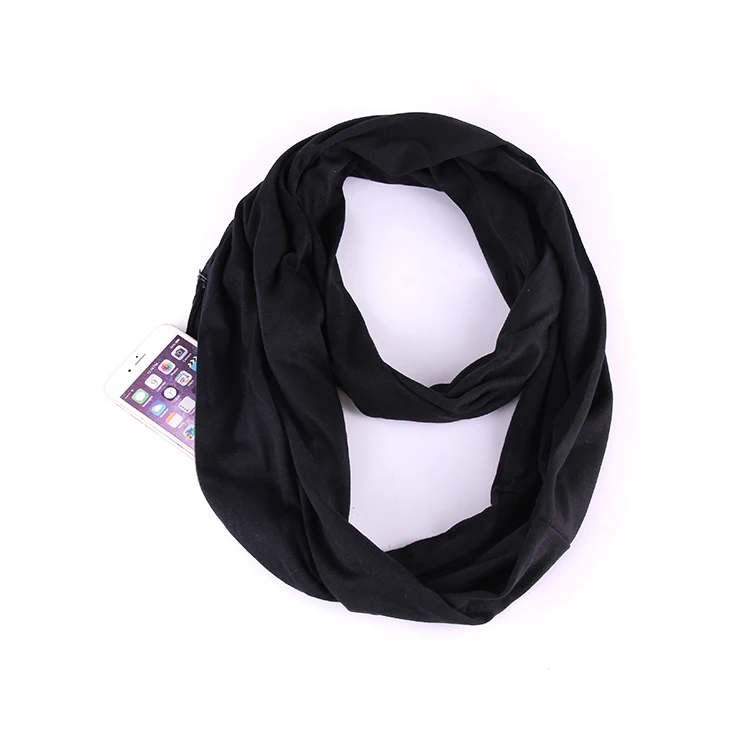 In The Fall And Winter Of Multi-functional Storage Scarf Other Scarves & Shawls Women  Solid Color Fabric Scarf
