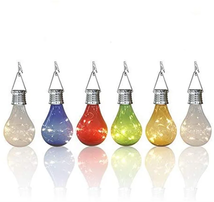 Crackle Waterproof Led Solar Light Bulb For Outdoor Solar Led Light Bulb Hanging Sphere Led Solar Bulb Lights With Panel