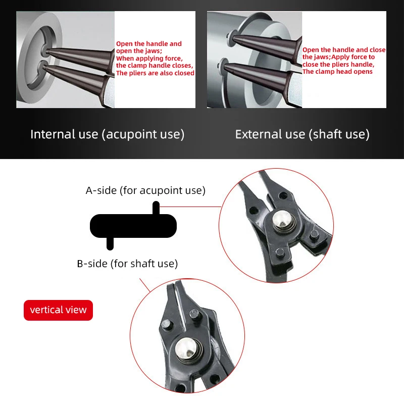 HUAJU Industrial 4 1 Multifunction Circlip Pliers Snap Ring Plier Internal External Remover Tool DIY Steel OEM Customizable