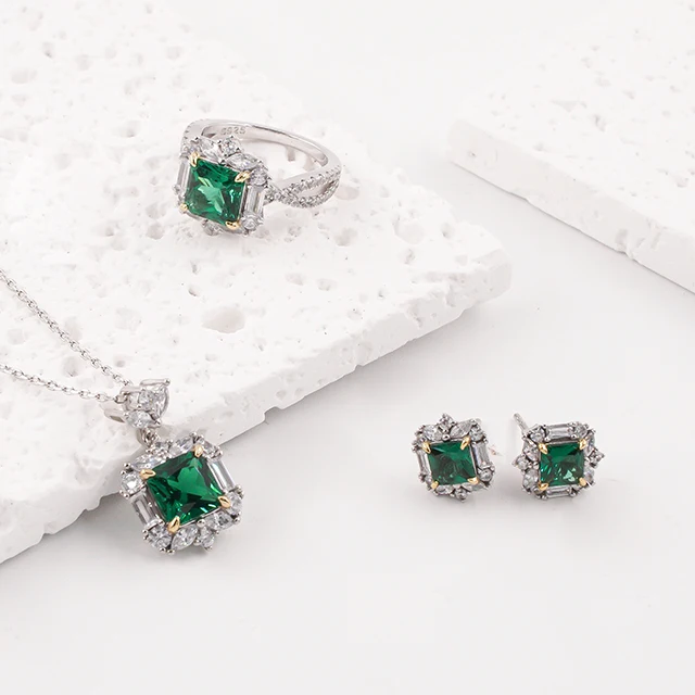 Trendy 925 Sterling Silver Jewelry Sets Gold Plating Diamond Zircon Stones Wedding Engagement Party Also Available Rose Gold