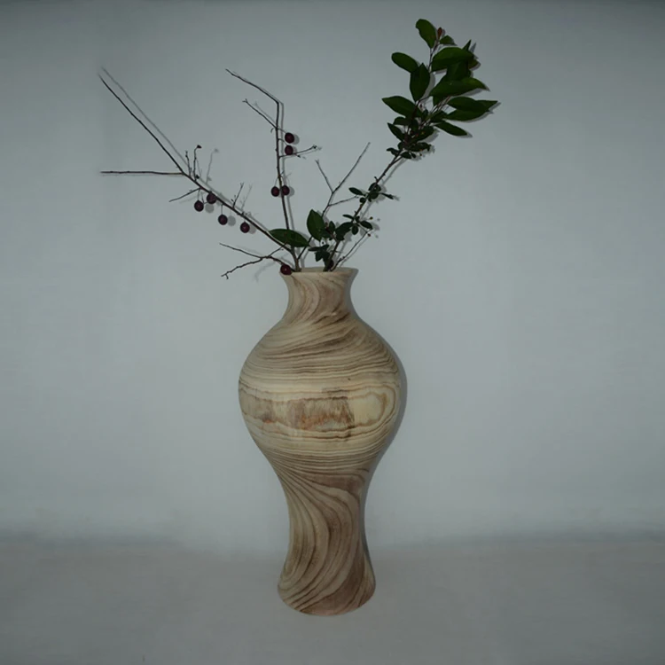 
New Original wooden handicrafts luxury style modern decoration flower vases 