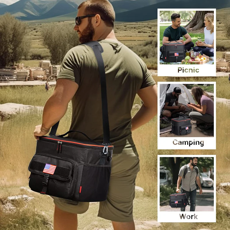 Travel Camping Picnic Fishing Beach Time Soft Tactical Rotary Air Valve Collapsible Leakproof Insulated Lunch Cooler Bag