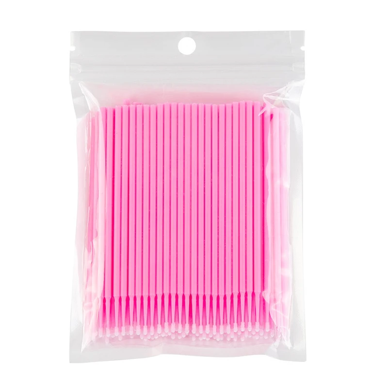 Lot of 100 Disposable Cotton Soft Swab Applicators for Eyelash Extensions and Individual Mascara Microbrush Glue Holders