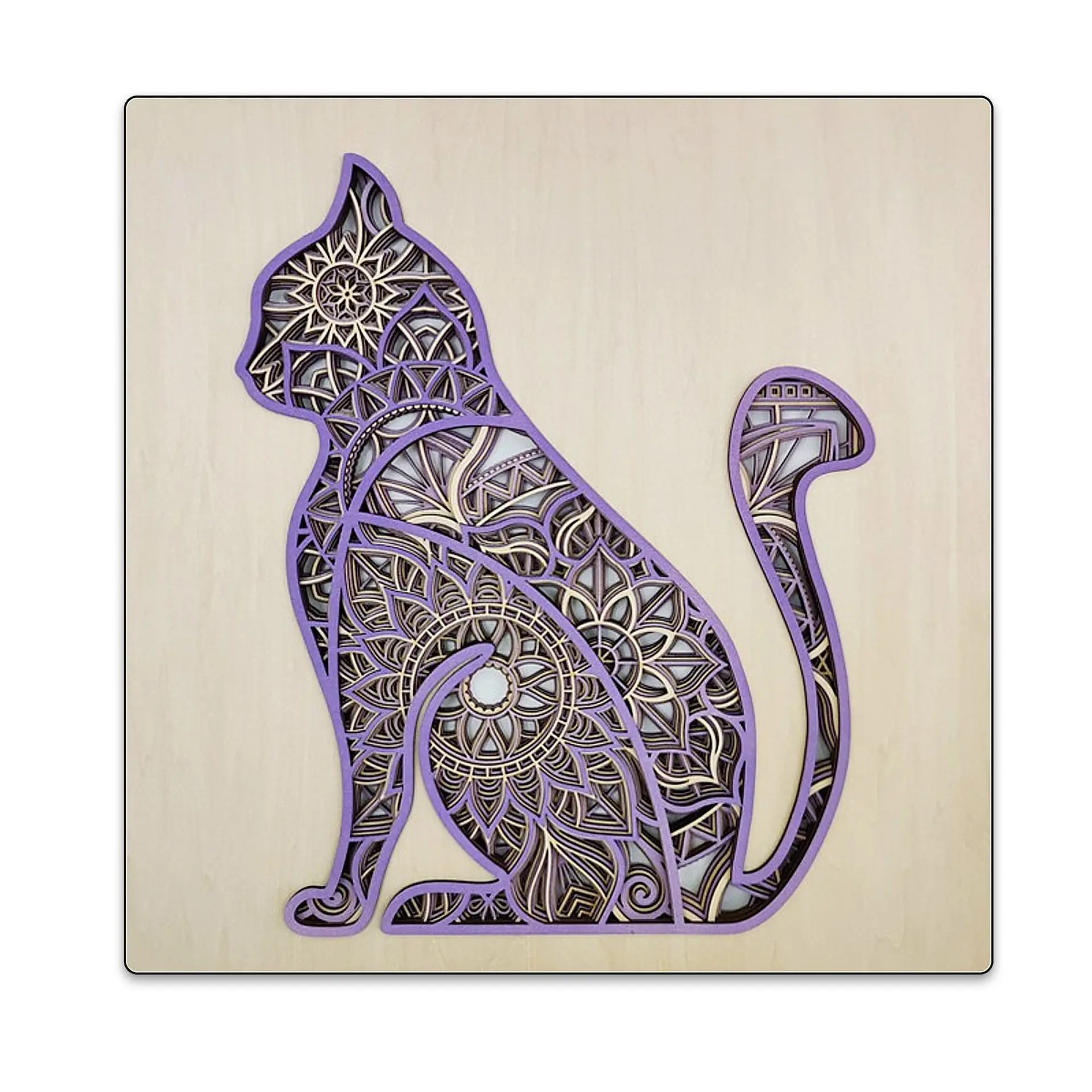 New wooden carving decorative painting Southeast Asian stacked carving three-dimensional art hanging painting