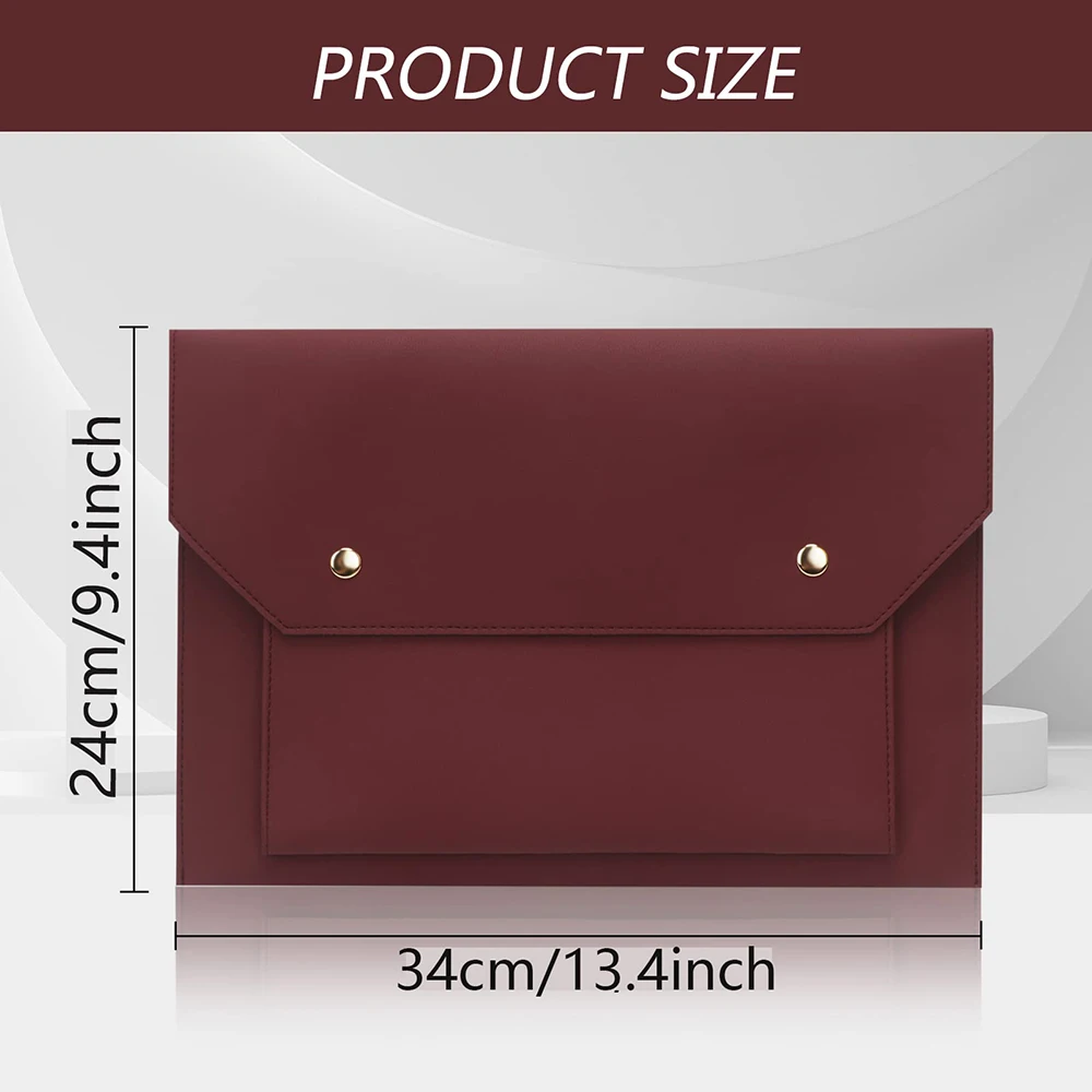 13' Premium PU Leather Skinny Notebook Computer Cover Waterproof Anti-Scratch Envelope Tablet Holder Bag Laptop Sleeve for Ipad