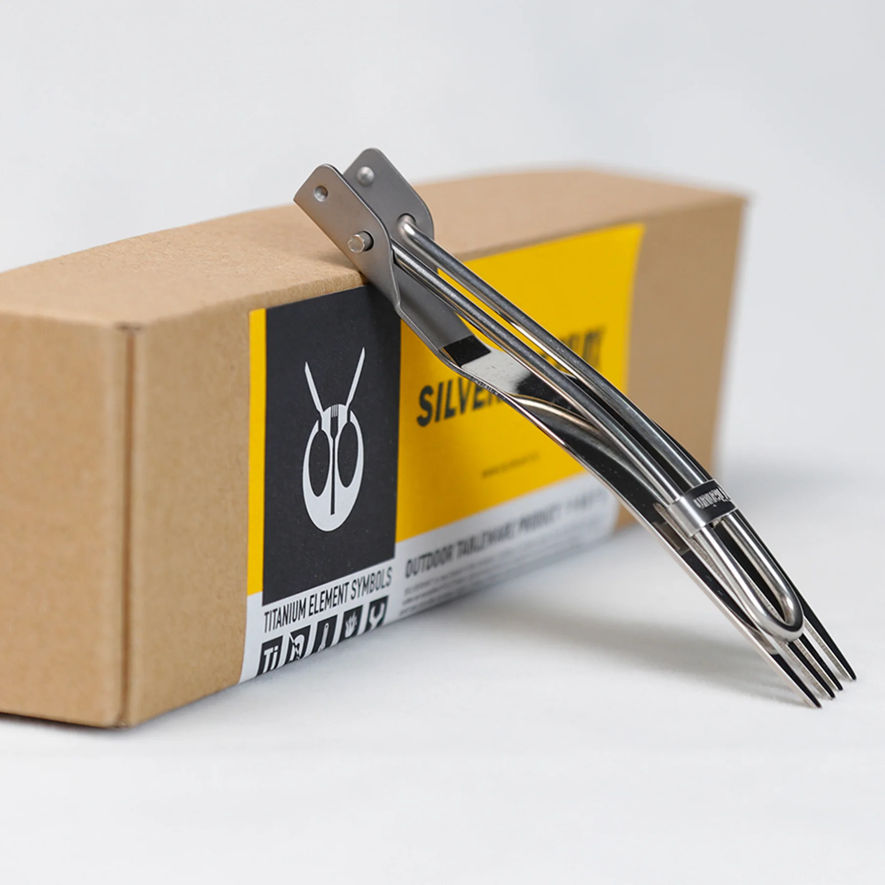 folding handle titanium  fork with bag