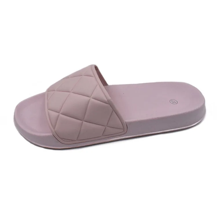 Wholesale Sandals Slides Quilted PU Light Weight Summer Breathable Branded Woman Logo Slippers Custom Slides