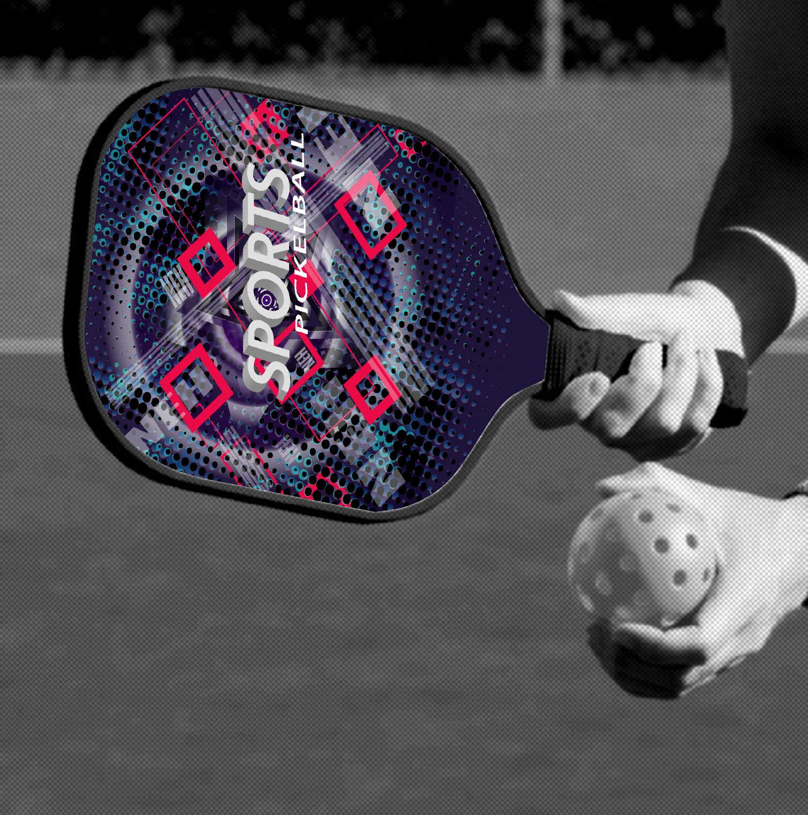 Original design Graphite Composite Pickleball Racket with Aramid Honeycomb Core Paddle Pickleball Padel racket racquets