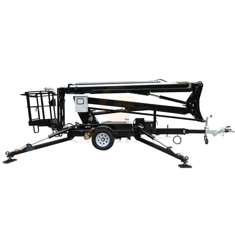 CE certificated 16m 200kg mobile trailer hydraulic genie aerial lift platform with 360 degree rotation