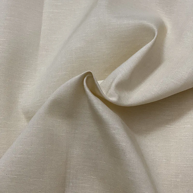 Wholesale Pure Color Linen Viscose Polyester Blend Fabric