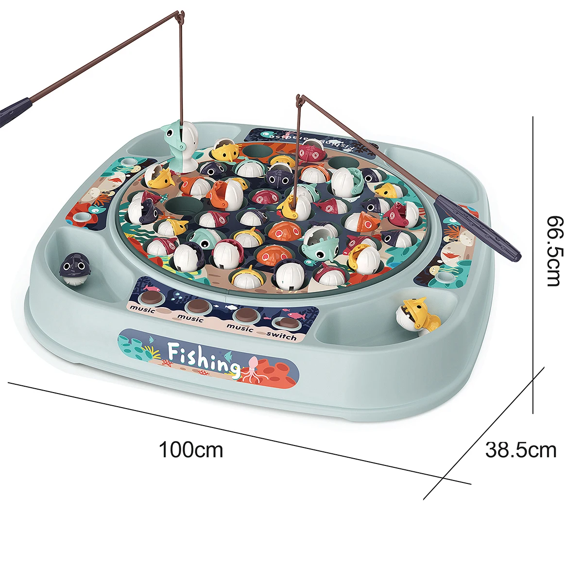 Вращающаяся рыболовная игра игрушка магнит рыбалка с музыкой и светильник набор рыболовных игрушек
