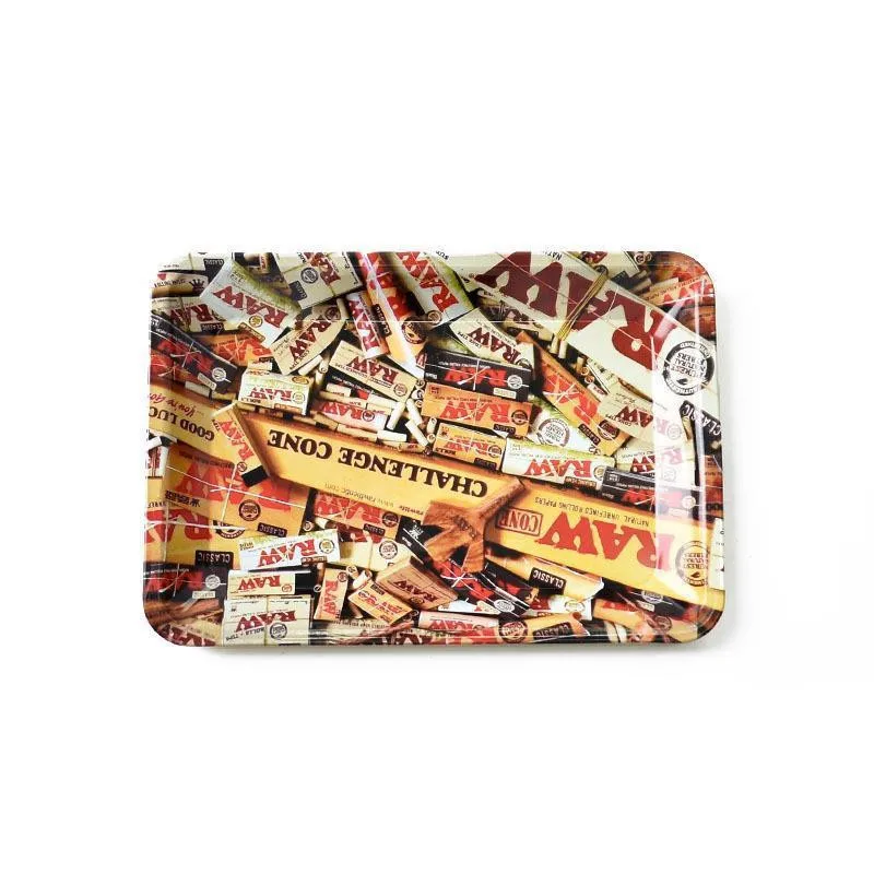 custom printed metal tin tobacco herb smoke aluminum rolling small trays