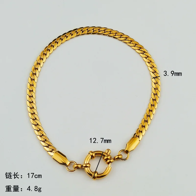 Non tarnish stainless steel gold plated paper clip chain bracelet for women