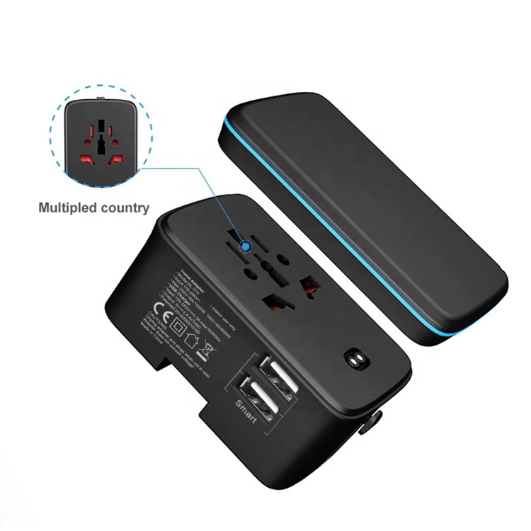 Multiple country USB Power universal Travel power adaptor with wireless charger mobile accessories international travel plug