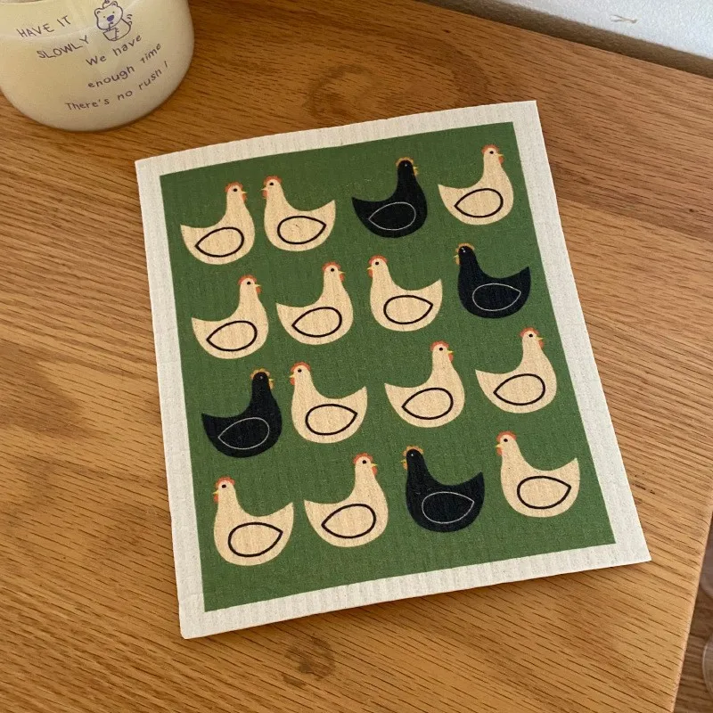 eco compostable natural cleaning cloth biodegradable custom printed swedish dish cloth cellulose sponge cotton dish cloths