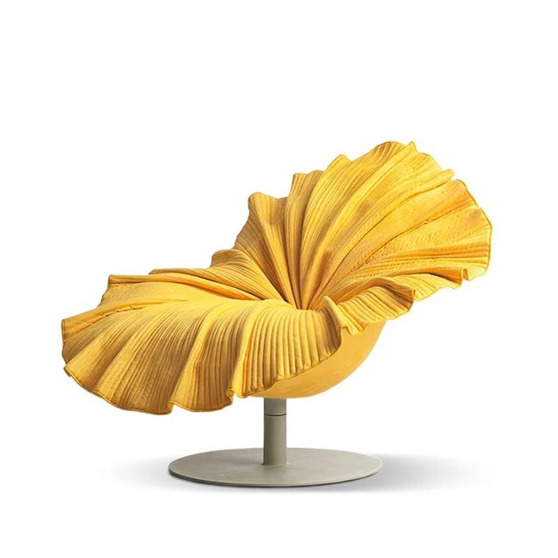 Italian Design Luxury Soft Chair Modern Velvet Petal Armchair for Living Room Furniture