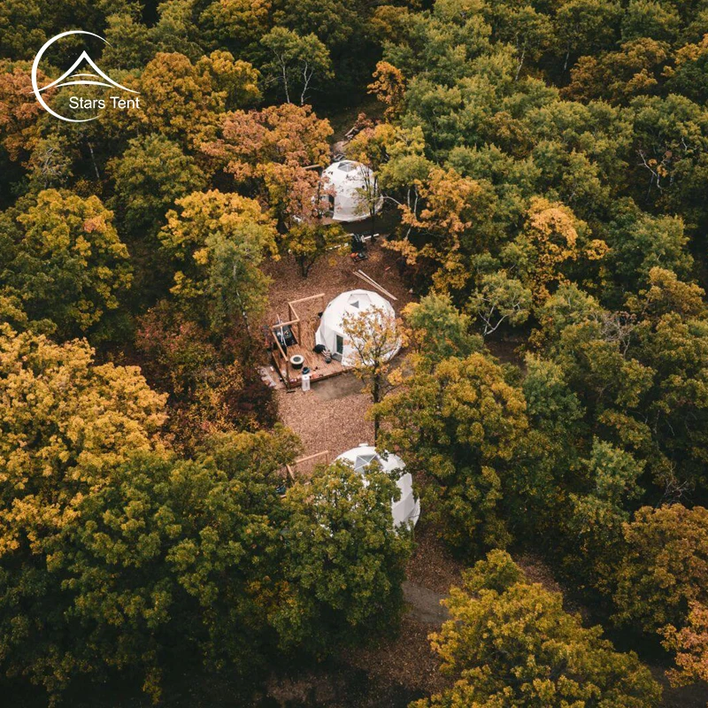 Luxury Hotel Camping Transparent Geodesic Dome House Pvc Dome Tent Glamping For Resort