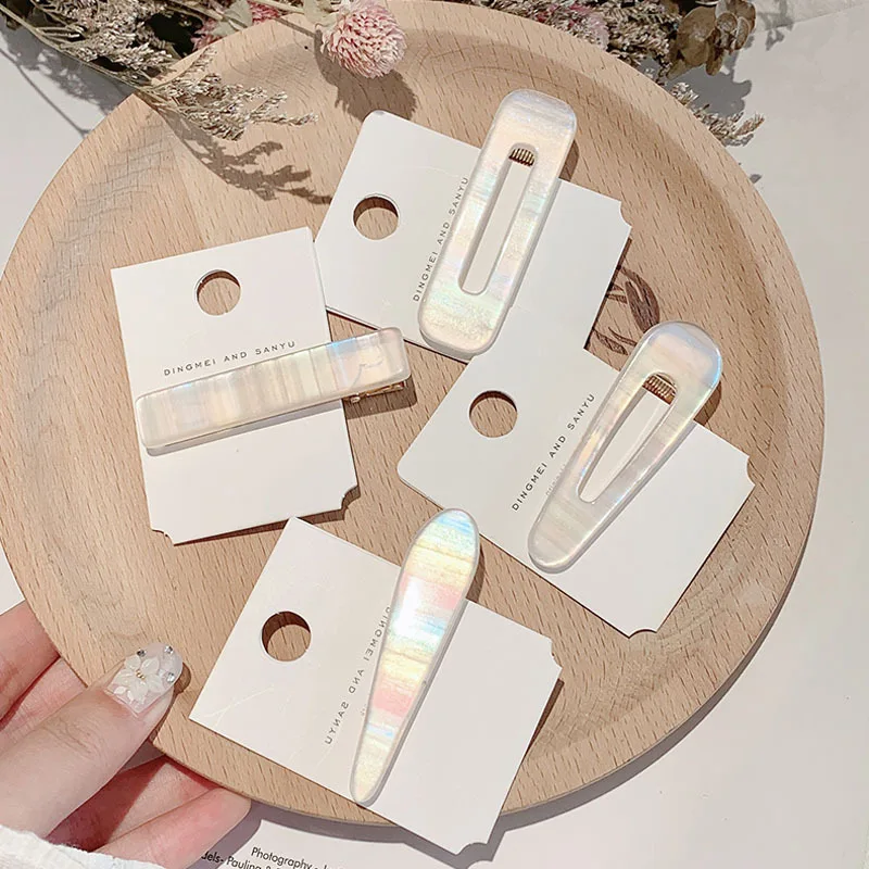 Korean Style Hair Clip  Girl Ins Mermaid Color Bangs Clip Headdress Duckbill Clip  Hair Accessories