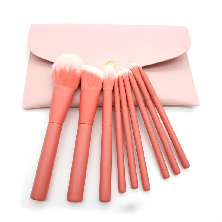 
Custom Logo Professional 9pcs Synthetic Hair Make Up Brushes Private Label Blending Makeup Brush 