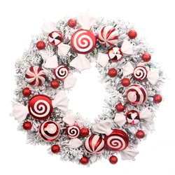 High Quality Christmas Pampas Wreath Simulation Candy Doll Christmas Garland Door Ornaments Christmas Wreath