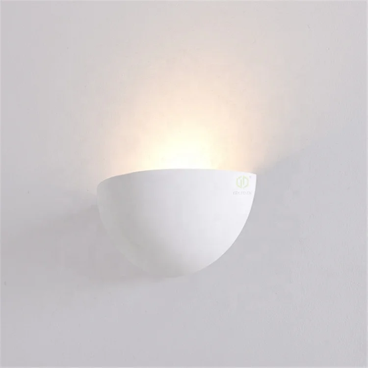 Modern design  Indoor  Plaster Semicircle Wall Lamp IP20 40W Gypsum Wall Light Fixture  Living Room Lighting