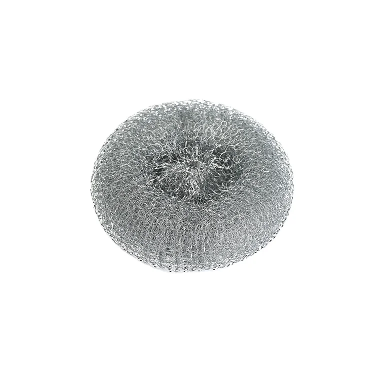 Silver galvanized steel metal mesh scourer for kitchen cleaning