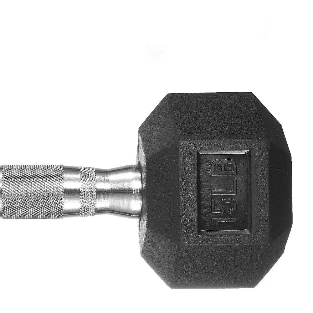 Bodybuilding Fitness 2.5-30KG Rubber Dumbles Hex Dumbbells