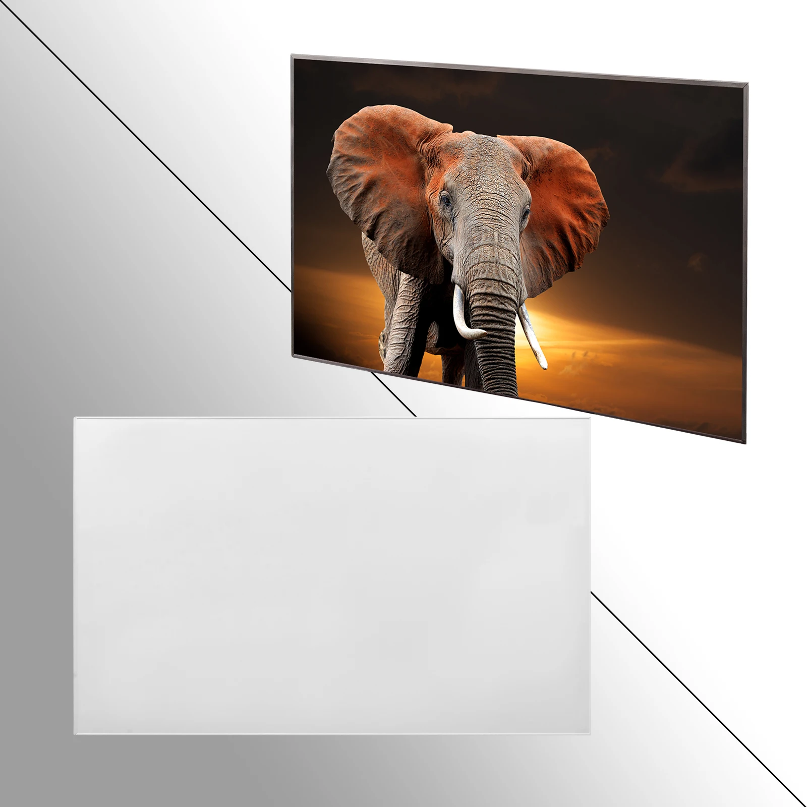 Far Infrared Panel Heater with Printing   PET Heating Plate Aluminum Plate Back C048 480W Indoor IR Radiant Panel Heaters