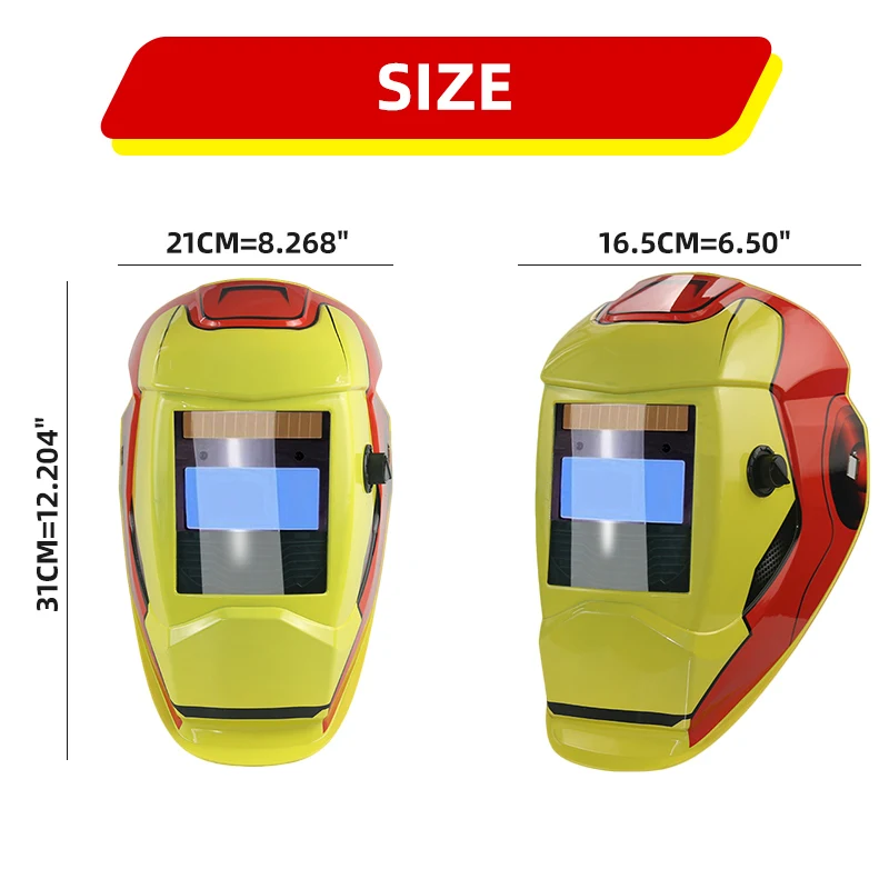 Biliquid Crystal Solar Welding Helmet 2 Arc Sensor Wide Lampshade 4/9-13 TIG MIG Replaceable Battery