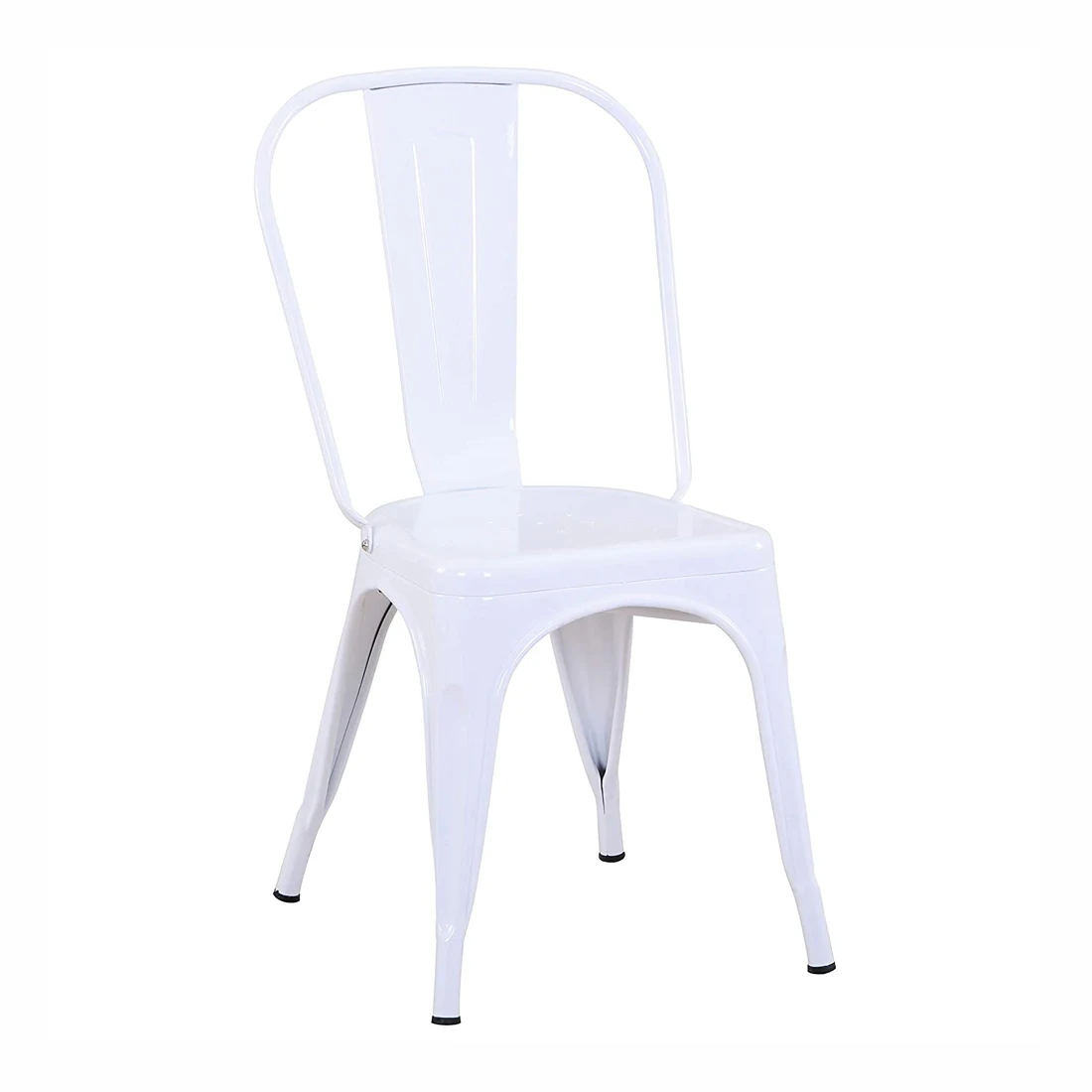 Free Sample High Back Bistro Metal Retro Chair Colors Stackable Painting Iron Tolix Dining Chairs