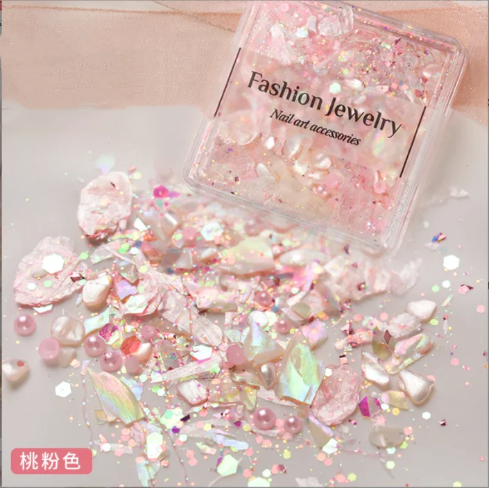 3 Color Nail Crystal Diamond Galaxy Powder Super Thin Shell Powder Glitter Nail Accessories Mixed Box Decorations