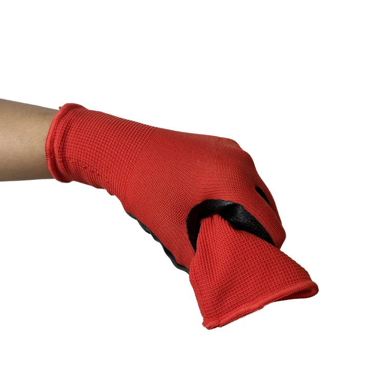 China Wholesale Construction Garden Safety Work Gloves & Protective Gear Rubber Latex Rubber Coated Gloves for WorkChina W