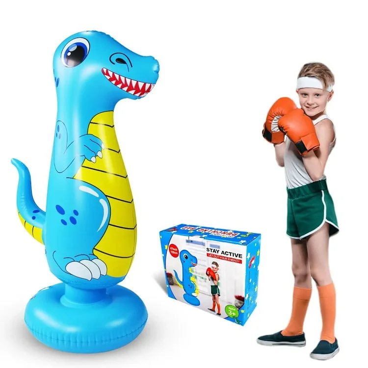 Kids Sports Toys 125cm Height PVC Inflatable Dinosaur Punch Bag Boxing Bag