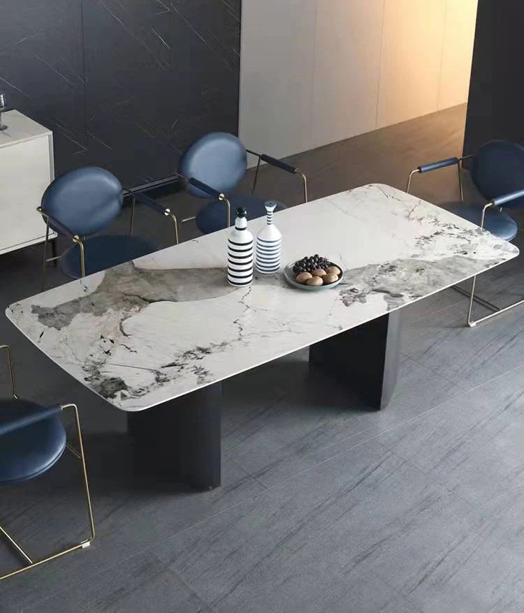 dining table and chair set for 6 comedor 6 sill white marble table top modern marble gold dining table