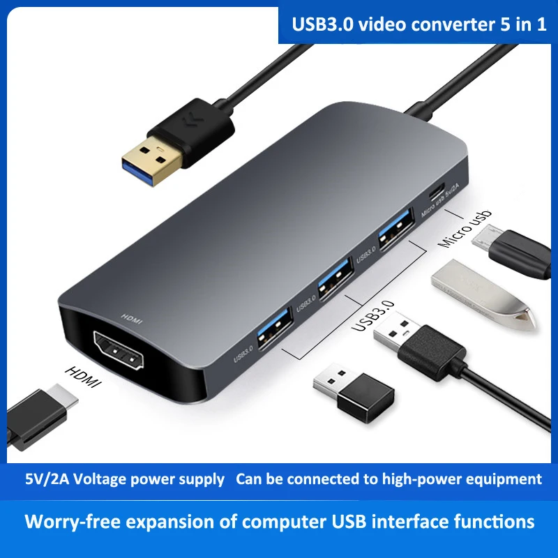  USB3.0 видеоконвертер 5 в 1 док-станция с