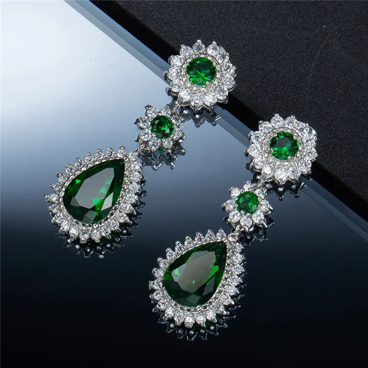 
Factory main product cubic zirconia jewelry earring pear shape diamond earring 