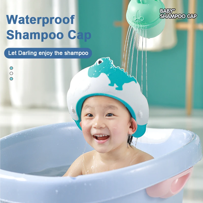 Baby Shower Hats Waterproof Bathing Shampoo Hats Visor Protect Ears Head Hair Washing Hats for Toddler Kids